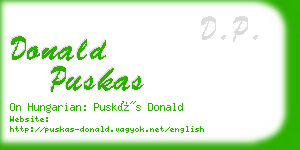 donald puskas business card